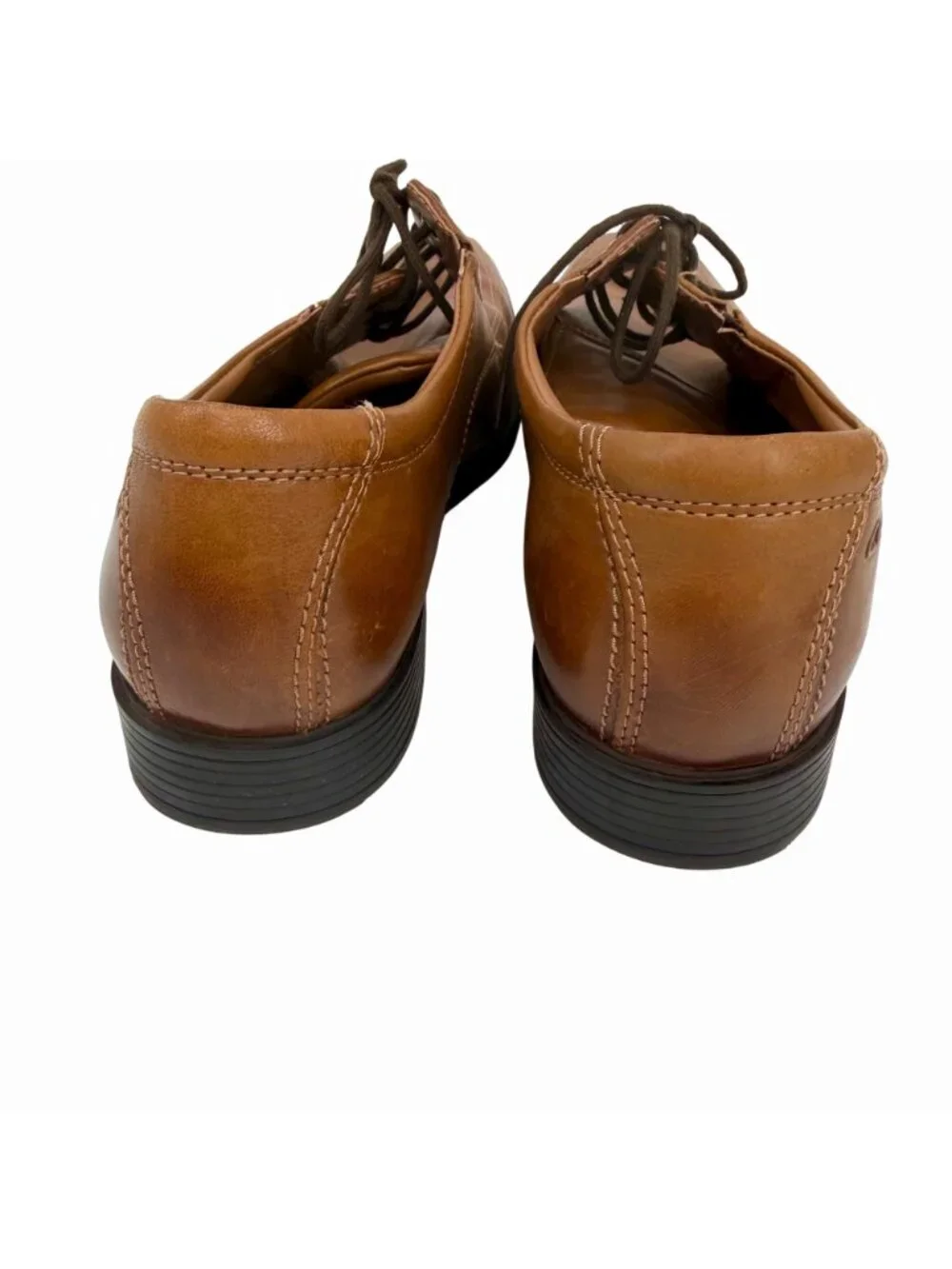 CLARKS COLLECTION MEN'S LT BROWN ULTIMATE COMFORT LEATHER OXFORD LACE UP DRESS S